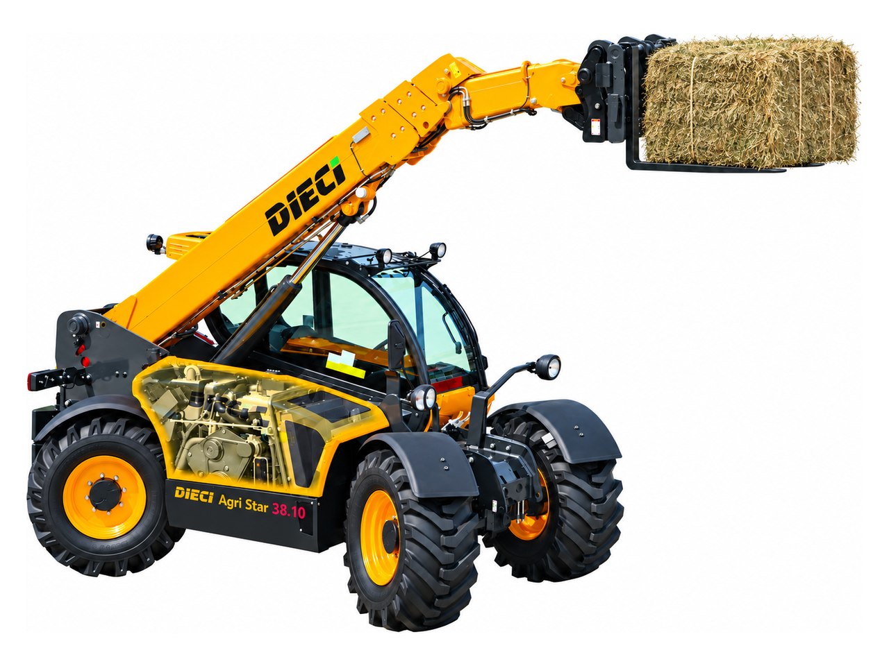 Телескопический погрузчик Dieci Agri Star с квадратным тюком на вилах