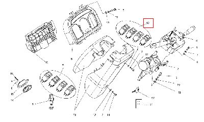 Правый четырехклавишный переключатель 240100233268 (LX2004-6-48-012)