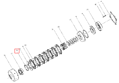 Наружное стопорное кольцо муфты отбора мощности 240100227135 (LX2004.41A.122)