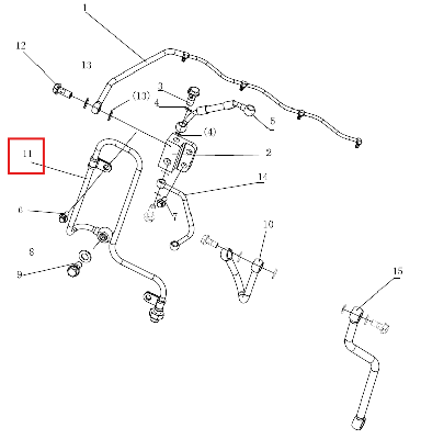 Трубка обратки в топливный бак 240100256998 (4M3R-T7.350100)