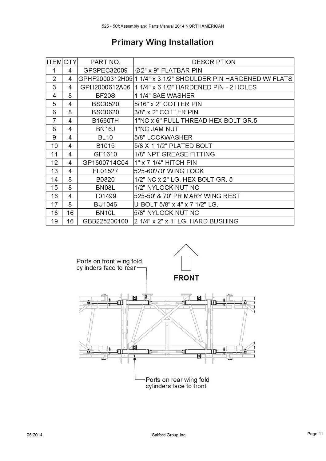 Палец с пластиной 2" x 9" GPSPEC32009 (10017471)