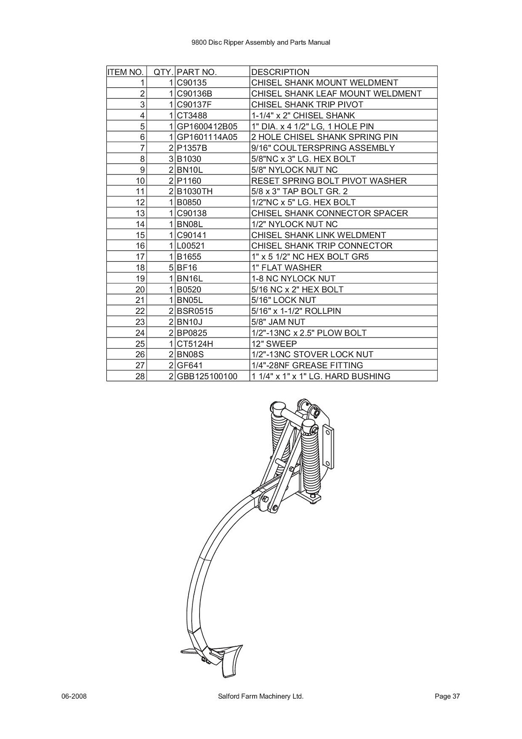Стойка чизельной лапы 1 1/4" х 2" CT3488 (10010650)